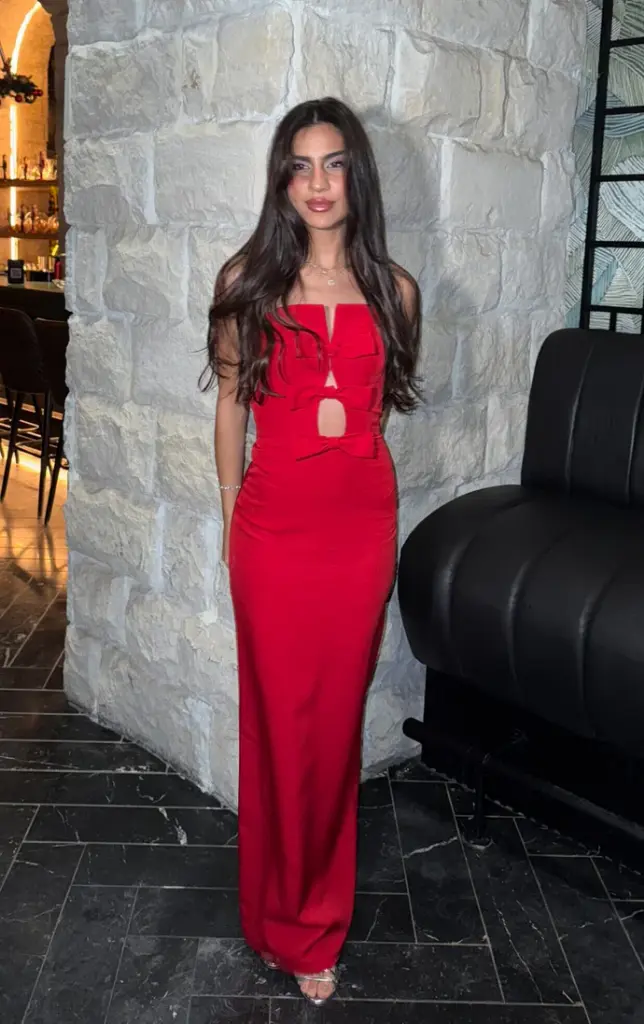 BOW DRESS RED