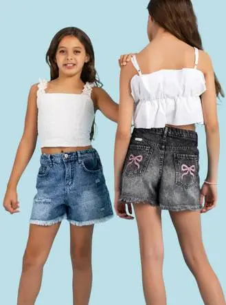 Coquette denim shorts