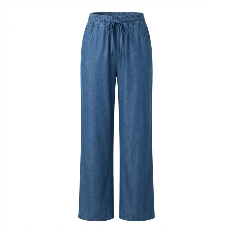 Lightweight Oversized Denim Pants	Blue 