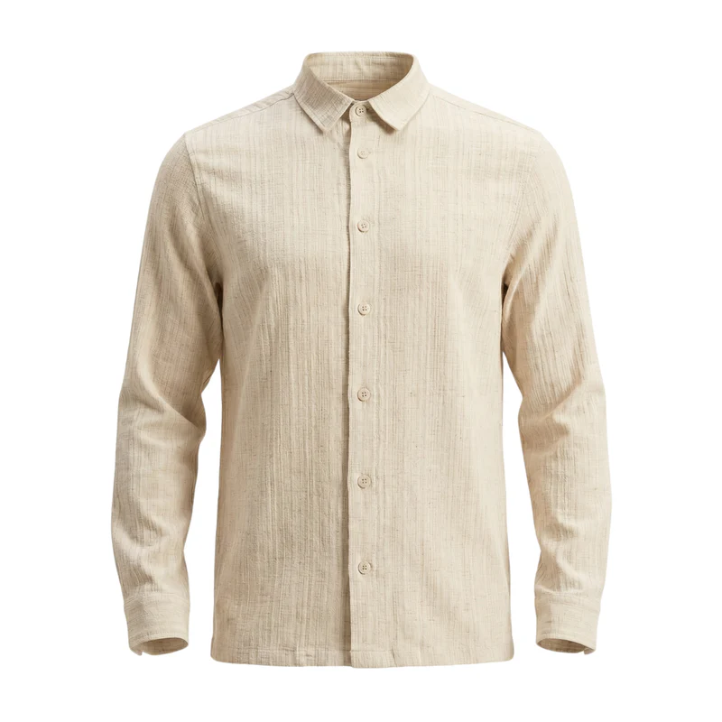 Lightweight Linen Crinkle Shirt	Sand 