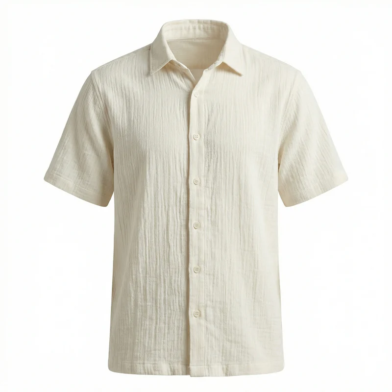 Muslin Slub Shirt 	Offwhite 