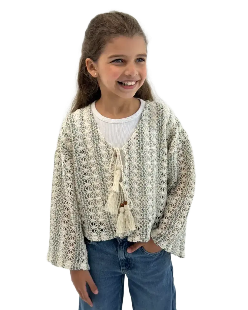 crochet net cardigan