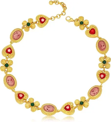 Coeur Necklace	Gold-Multicolour 