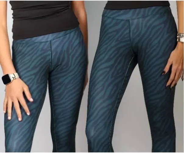 Girls leggings zebra black& green 