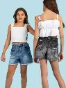 Coquette denim shorts