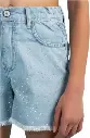 Strass denim shorts