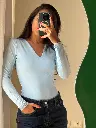 V- neck top	Baby blue 