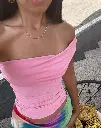 One shoulder top	Pink 