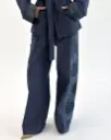 patchwork denim pants 