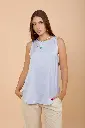 Baby blue airflow Sleeveless top SS-838-T233 